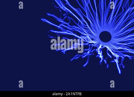 Space vortex. Hole made from flying particles. Abstract background. 3d vector illustration. Stock Vector