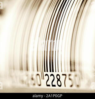 Close up of  Camera LensClose up of Bar code label on paper Stock Photo