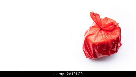 Waste, Red Garbage Bag Plastic with Concept the Color of Red