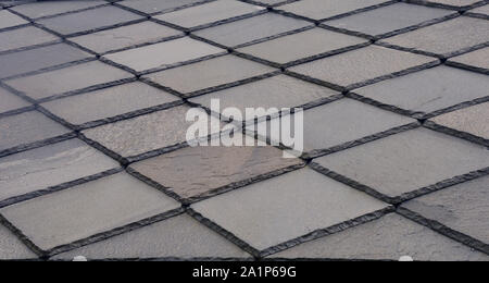 Roof of grey slate tile, detail shot of a roof of slate tile in norway Stock Photo