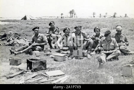 Photographs taken during WW2 by British soldier of the Royal Tank Regiment during the North Africa campaign. Soldiers relax after the battle of Halfaya Pass.   Trooper C M Shoults Stock Photo