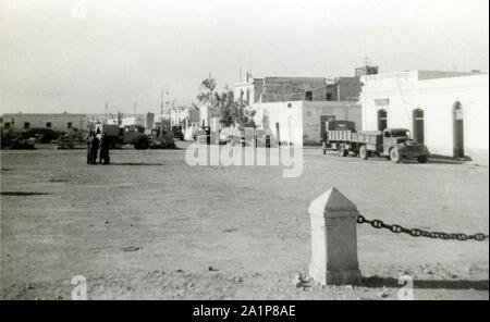 Photographs taken during WW2 by British soldier of the Royal Tank Regiment during the North Africa campaign. Plaza Benito Mussolini , Tobruk, 1941.  Trooper C M Shoults Stock Photo