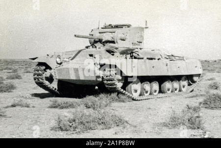 Photographs taken during WW2 by British soldier of the Royal Tank Regiment during the North Africa campaign. 8th army Cruiser tank, Tobruk,1941.  Trooper C M Shoults Stock Photo