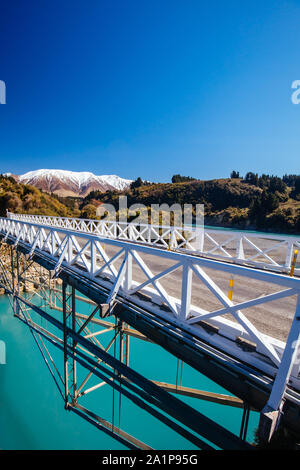 Rakaia Gorge on a Sunny Day in New Zealand Stock Photo