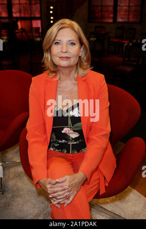 27 September 2019, Germany (German), Cologne: Actress Sabine Postel is a guest at the Talkrunde Kölner Treff. Photo: Foto Unger/dpa Stock Photo