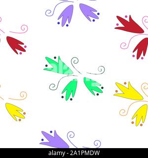 Abstract seamless pattern isolated by white background. Vector illustration on fabric, tiles, etc. Stock Vector