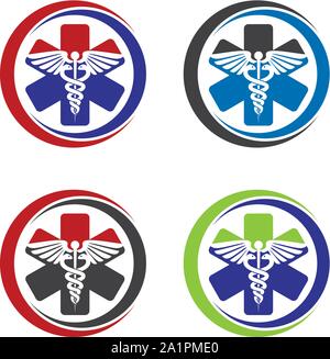 Medical pharmacy logo design template.- vector illustrator, Medicine symbol, Medical health-care logo design template.- vector logo. Medicine logo Stock Vector
