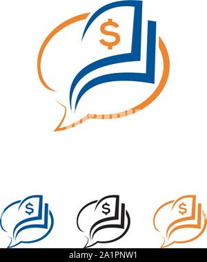 Creative Money Logo Design Template, Financial adviser logo design layout. Business and finance creative icon concept. Money symbol template. Stock Vector