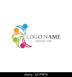 Community, network and social icon design template Stock Vector