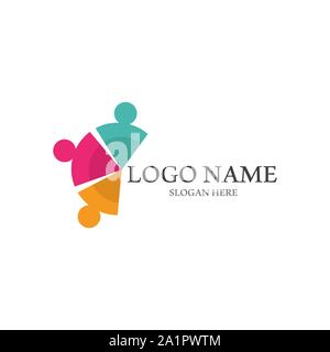 Community, network and social icon design template Stock Vector