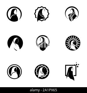 hijab logo and symbol vector Stock Vector