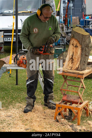 Wood carving with chainsaw Country Fair Gelli Aur 