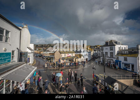 Street scene at Remembrance Day in Lyme Regis, Dorset, England Stock Photo