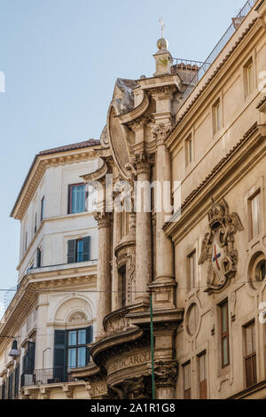 The San Carlo alle Quattro Fontane, Francesco Borromini's first independent commission, on the Quirinal Hill in Rome Stock Photo