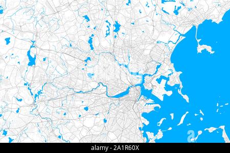 Rich detailed vector area map of Somerville, Massachusetts, USA. Map template for home decor. Stock Vector
