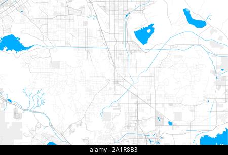 Rich detailed vector area map of Perris, California, USA. Map template for home decor. Stock Vector