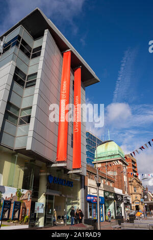 Barclays Bank and University of Essex modern building development within the old Astoria Odeon Theatre in High Street, Southend on Sea, Essex, UK Stock Photo
