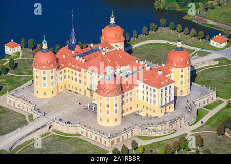 Aerial view of Moritzburg Castle, Saxony - Germany Stock Photo