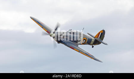 Hawker Sea Hurricane Mk1b Z7015 G-BKTH in flight Stock Photo