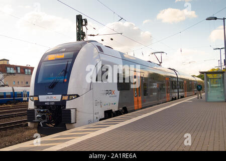 RE5 by National Express, from Koblenz to Wesel at Cologne West station, Germany. Stock Photo