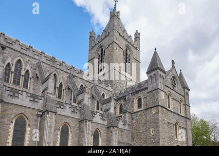 Ireland Trip (May 19-29, 2019) Dublin, Ireland. Christ Church Cathedral. Old standing building in Dublin. Exterior view Stock Photo