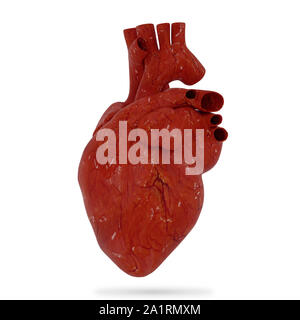 abstract red human heart with geometric mesh pattern Stock Photo