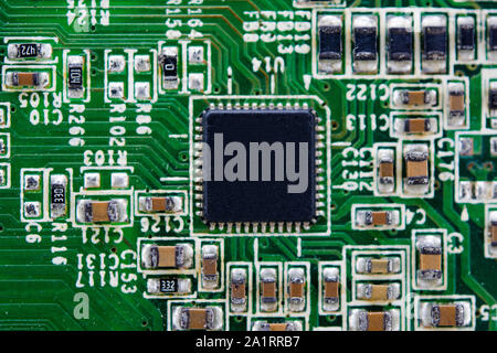 Close up blank microchip on Electronic circuit board Stock Photo - Alamy