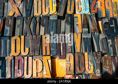 Letterpress printing blocks Stock Photo
