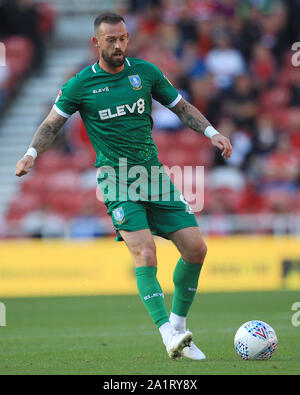 Middlesbrough, UK. 28 September 2019.   Steven Fletcher of Sheffield Wednesday during the Sky Bet Championship match between Middlesbrough and Sheffield Wednesday at the Riverside Stadium, Middlesbrough on Saturday 28th September 2019. (Credit: Mark Fletcher | MI News) Editorial use only, license required for commercial use Credit: MI News & Sport /Alamy Live News Stock Photo