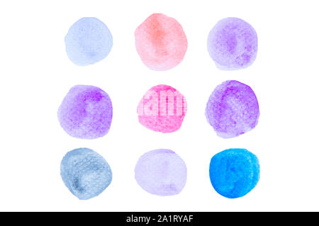Watercolor spots isolated on white background Stock Photo