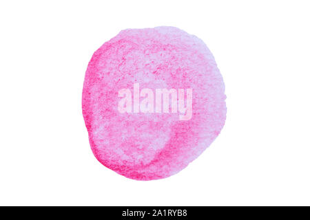 Watercolor pink spots isolated on white background with clipping path Stock Photo