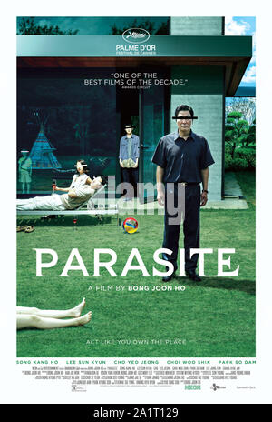 RELEASE DATE: May 30, 2019 TITLE: Parasite STUDIO: Neon DIRECTOR: Joon-ho Bong PLOT: All unemployed, Ki-taek's family takes peculiar interest in the wealthy and glamorous Parks for their livelihood until they get entangled in an unexpected incident. STARRING: Poster art. (Credit Image: © Neon/Entertainment Pictures) Stock Photo