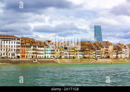 Housed over the Rhine river in city of Basel, Switzerland, Stock Photo