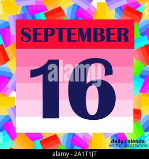 September 16 icon. For planning important day. Banner for holidays and special days. Vector Illustration. Stock Vector