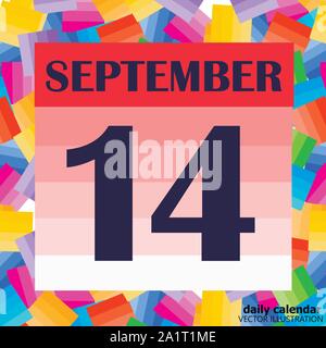 September 14 icon. For planning important day. Banner for holidays and special days. Vector Illustration. Stock Vector