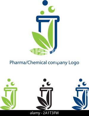 Vector Eco Lab with Leaf and bottle lab logo design template. Logo Health, Medical, Nature Lab or Pharmacy Nature, Eco Lab icon logo isolated. Stock Vector