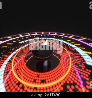 Digital drawing of dashboard with glowing lines, 3d rendering. Computer ...