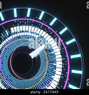 Digital drawing of dashboard with glowing lines, 3d rendering. Computer ...