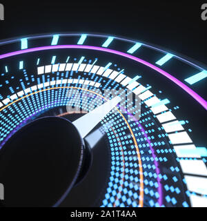 Digital drawing of dashboard with glowing lines, 3d rendering. Computer ...