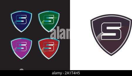 Letter S logo shield business, Security company logo ready to use. Abstract symbol of security. Shield logo. Shield icon. Security logo. Vector shield Stock Vector