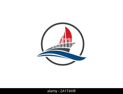 Cruise ship Logo Template vector icon illustration design, Ship logo, nautical sailing boat icon vector design, Sailing boat icon symbol, Stock Vector