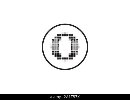 initial letter R logo pixelated digital design concept Stock Vector ...