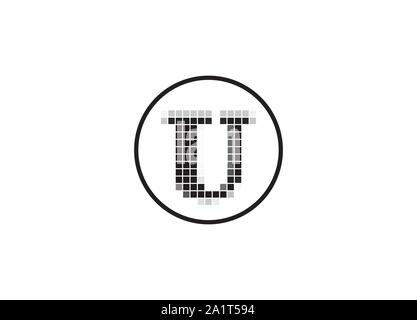 U Letter Pixel Motion Logo Design, Square Pixel U Letter Vector Logo Design, Letter U Pixel Logo Design Element, Abstract Modern U Pixel Initial logo Stock Vector