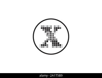Letter Pixel Motion Logo Design,  Pixel  Letter Vector Logo Design, Pixel Logo Design Element, Abstract Modern Pixel Initial logo design Stock Vector