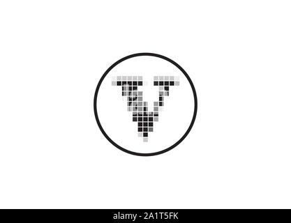 Letter Pixel Motion Logo Design,  Pixel  Letter Vector Logo Design, Pixel Logo Design Element, Abstract Modern Pixel Initial logo design Stock Vector