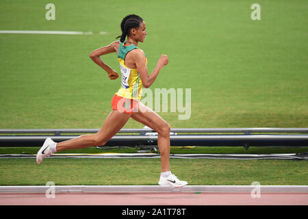 Letesenbet Gidey (Ethiopia). 10,000 metres women Silver Medal. IAAF World Athletics Championships, Doha 2019 Stock Photo