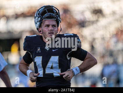 Orlando, FL, USA. 28th Sep, 2019. Central Florida wide receiver Gabriel  Davis (13) warms up before NCAA football game between the UConn Huskies and  the UCF Knights at Spectrum Stadium in Orlando