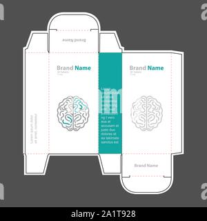 Medicine packaging box idea, packaging template concept, template for business purpose, place your text and logos and ready to go for print. Stock Vector