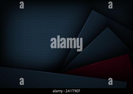 Dark blue abstract vector background with overlapping characteristics. Stock Vector