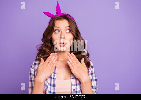 Portrait of nice stunned funky sweet lovely attractive adorable Stock Photo